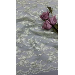 Wholesale Luxury INS Embroidered Mesh Lace Tulle with Floral Stitching for Elegant Wedding Gowns from china suppliers