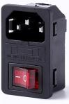 AC Power Socket Inlet Electrical Plug C8 Type Connector with rocker switch