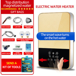 Blue Tankless Induction Water Heater 220 Volt Wall Mounted Touch Control
