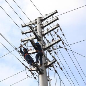 Hot Dip Galvanized Dodecagonal Electrical Power Pole with Cross Arms