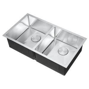 High Quality Under mount Rectangular Double Bowls Stainless Steel Sinks Kitchen