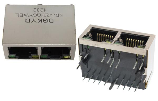 Quality 100BASE single port Tab up RJ45 PCB Connector with Transformer for network connection for sale