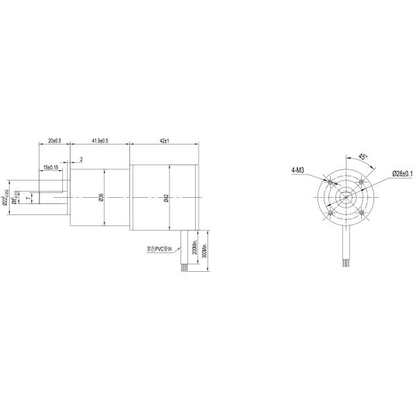 High Torque Brushless Dc Motor With Planetary Gearbox 24v 9w 4800rpm 1.6 Nm