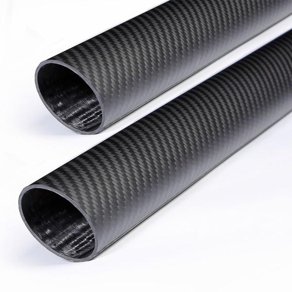 High Strength Woven Finish Carbon Fiber Tube Roll Wrapped Twill Pattern
