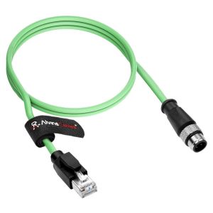 Alvin's M12 D-Code 4-Pin to RJ45 Cable - 1m High-Flex Green