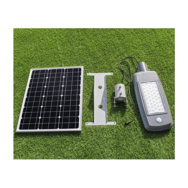 Quality Durable Solar Powered LED Street Light 5500K IP65 50W With Rotatable Solar Panel for sale