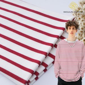 China Combing Striped Cotton Fabric 185cm Yarn Dyed Sweatshirt Material on sale