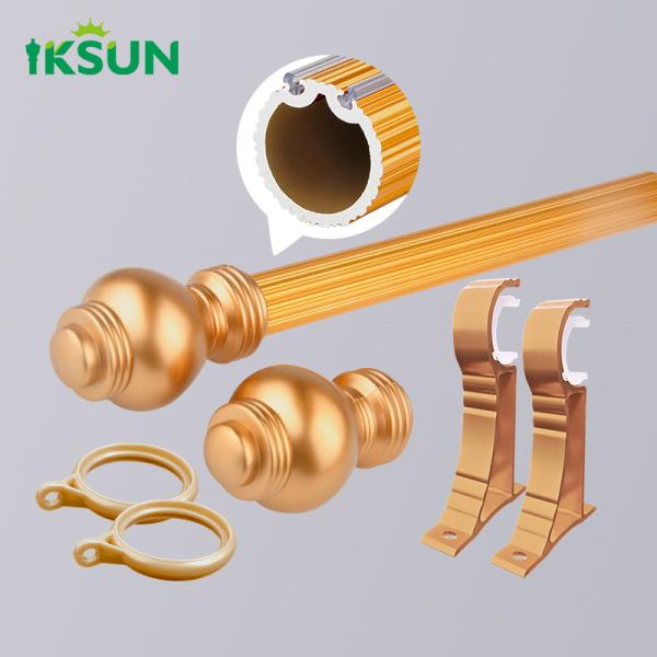 Quality Extendable Aluminium Curtain Rod  1.2mm Single Long Curtain Rod Set And Rails for sale