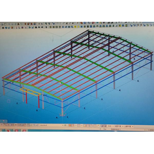 Quality Light Weight Steel Structure Warehouse Design Fabricate With 90km / H Wind Load for sale
