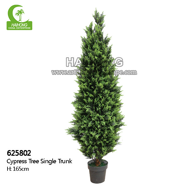 Quality Handmade H165cm Artificial Cypress Trees Outdoor With Single Trunk for sale