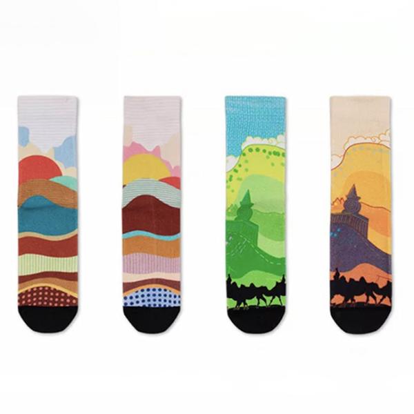 Custom Colorful 360 Digital Sublimation Blank Socks Polyester 3D Printed Socks