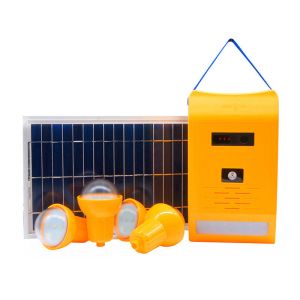 LiFePO4 Battery With 4 Bulb Portable Solar Lighting System Phone Charger Power