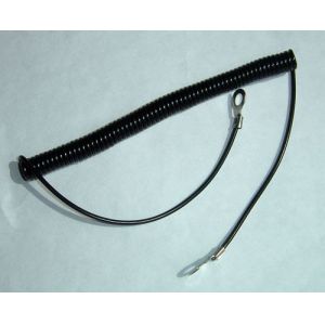 Wholesale Retractable expanding 2.5mm dia rubber coated strong coil lanyard with long tail&amp;oval hook from china suppliers