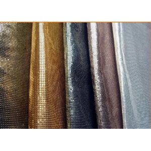 Metallic Sequined Aluminum Mesh Shower Curtain , Mesh Drapery Fabric Soft