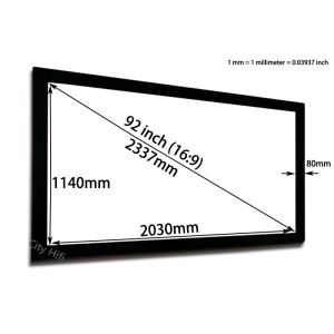 Durable Multimedia Cinema Screen 92 Inch Diagonal 16 To 9 Format Flat Fixed