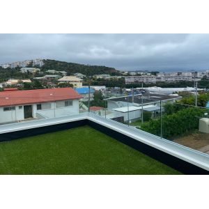 SGCC Tempered Glass U Channel Glass Railing with LED Light and Stable Structure