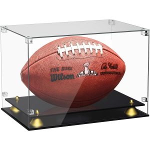 Clear Acrylic Display Case,Self-Assembly Display Box with Black Acrylic Base