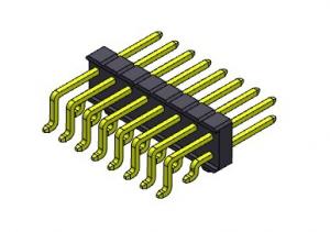 China Pin Header Connector 2.54mm Single Row  SMT TYPE With Pegs 2*2PIN To 2*40PIN H=2.54MM on sale