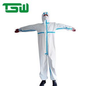 BFE 99.9% Anti Blood Disposable Microporous Coverall With Tape