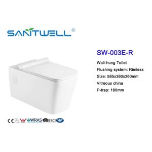 White Color Wall Mounted WC Wall Hung Toilet Sewage Smooth 585 * 360 * 360mm