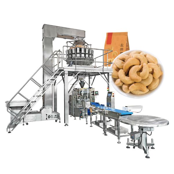 Full Automatic VFFS Weighing Seal Pouch Bag Packaging Coffee Feed Banana Candy
