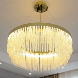 Modern Entryway Chandelier K9 Luxury Ceiling Lights Glass Shade Pendant Light