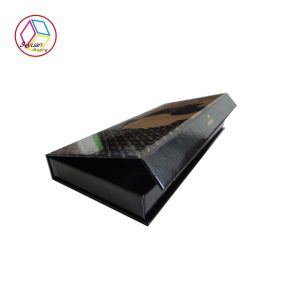 Rectangle Black Printed Cardboard Makeup Box With EVA Insert