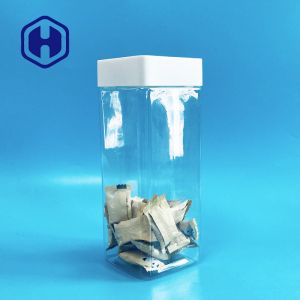 1140ml Square Plastic Jars Screw Top Sweets Bars Food Grade With Liner Leak