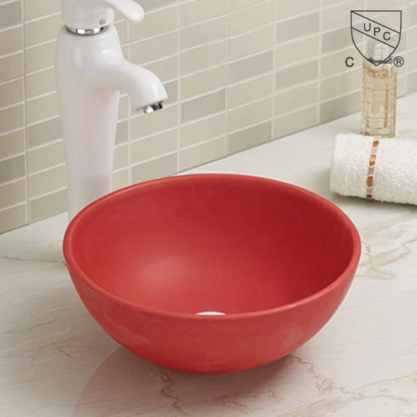 Quality Painted Matt Color New Vanity Bathroom Top Mount Basin Laboratory Round Ceramic Sink for sale