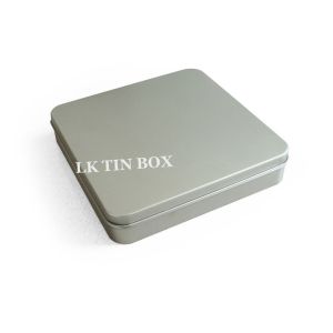 Metal Small Plain Square Tin Box With Embossing