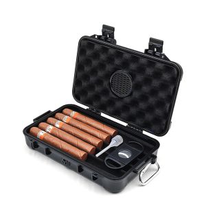 Wholesale Black / Custom Plastic Cigar Case with Rectangular Shape No Insulation from china suppliers