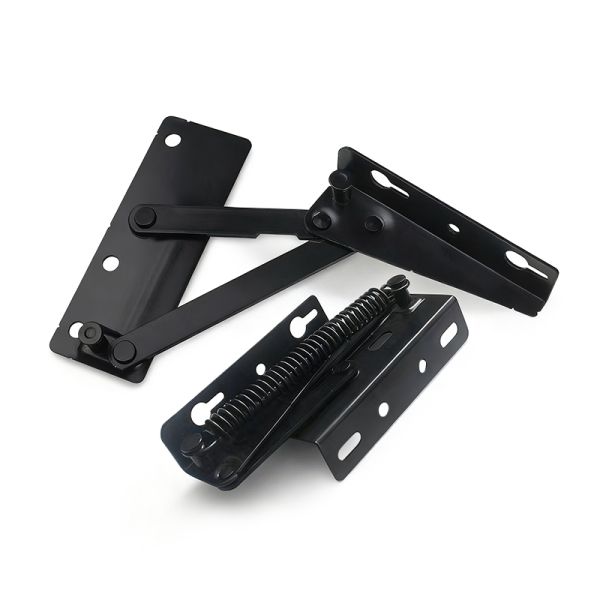 Hardware Accessories for Black Sofa with Split Spring Hinges Multi-functional Storage Bed Box and Flip-top Storage Box