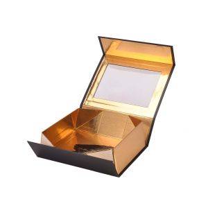 Embossing Magnetic 500gsm PVC Window Paper Box Collapsible CCNB