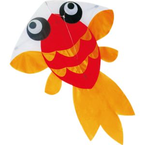 Gold Fish Pattern Of Polyester Material Kids Flying Kites Easy Assembled