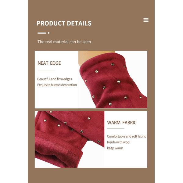 Customized 22cmx16cm Winter Warm Gloves Red Beautiful For Girl