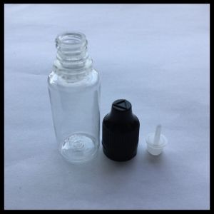 Transparent PET E Liquid Bottles 15ml Long Thin Tip Dropper With Childproof