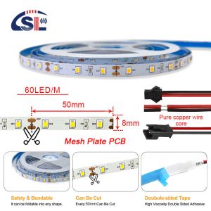 12V 60leds/m 6000K-6500K SMD 2835 White Addressable Led Backlight Strip Lights