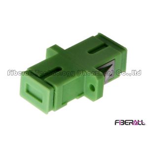 Green SC APC Optical Adapter With Mounting Hole For Duplex Single Mode Fiber