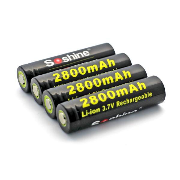 SOSHINE Brand 18650 Li-ion Battery Protected: 2800mAh 3.7V