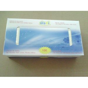 Customizable Size Absorbent Car Box Facial Tissue 100 Sheets 2 Ply