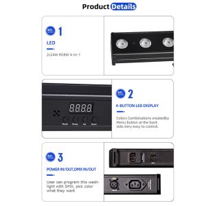 Wash Light IP20 DMX512 Advanced Smart Music Solution 24*2W RGBW LED Lights
