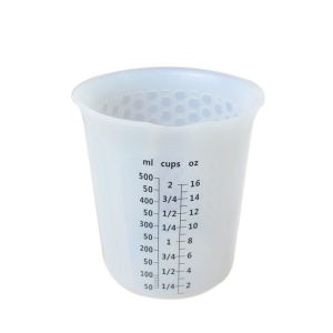 Heat Resistant Silicone Kitchen Tool Measuring Cups 500ml 16oz Custom Scale