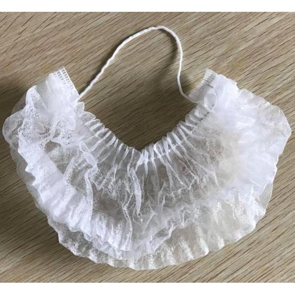 Machine Made Custom Beard Nets Personal Logo Printing With Elasticated Clip