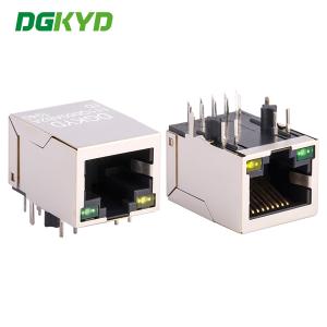 China 10/100/1000M Base-T/TX RJ45 Network Interface With LED Lights, Modular Socket For Network Port DGKYD111Q060AB2A1D on sale