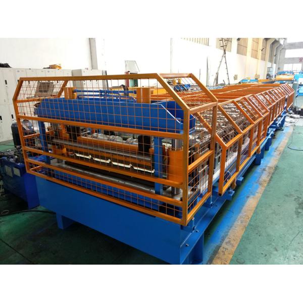 Quality Trapezoidal Roofing Sheet Roll Forming Machine With Manual Pre - Cutting Device for sale