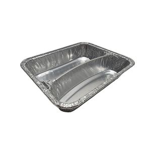 2 Compartment Aluminum Foil Container With Llid Capacity 750ml Serving Pan