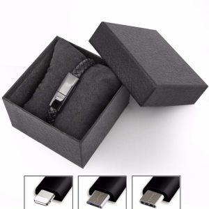 Bracelet Braided Nylon Lightning Cable Wearable 5V-2.4A For Android / IPhone