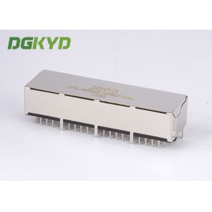 PCB mount 1x4 quad ports RJ45 connector multiple port modular jacks