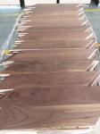 American walnut Chevron parquet engineered wood flooring; Chevron in American