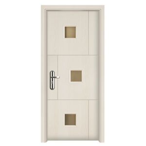 45mm Thickness Mold Proof Heat Insulation WPC Glass Hollow Door for Interior Use